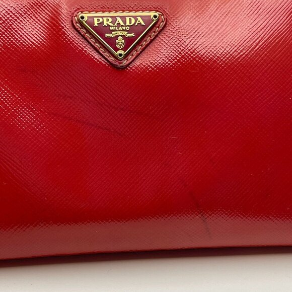 Prada Fuoco Red Saffiano Leather Zip Long Wallet - Preowned - Picture 6 of 15